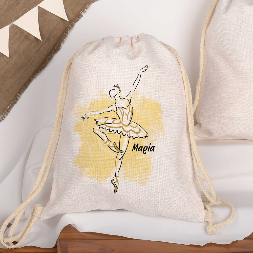 Ballet Dancer - Drawstring Bag Linen