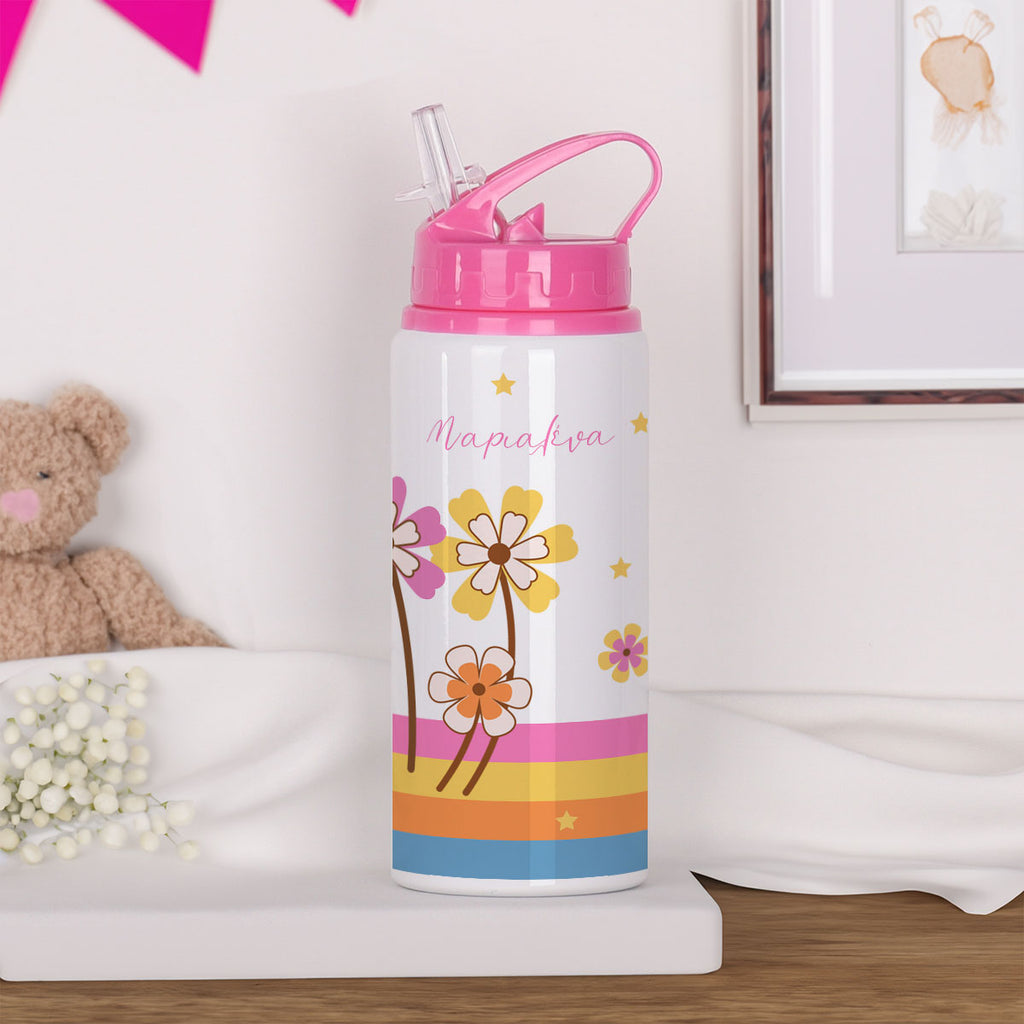 Rainbow Flowers - Kids Aluminum Bottle 600ml