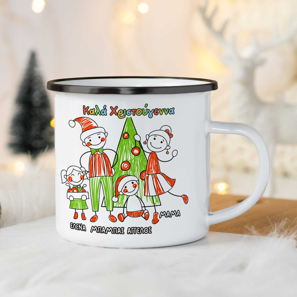 Christmas Family - Christmas S/Steel Enamel Mug