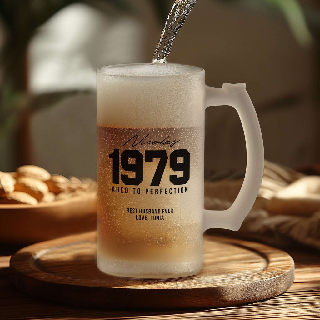 Aged To Perfection - Frosted Beer Glass