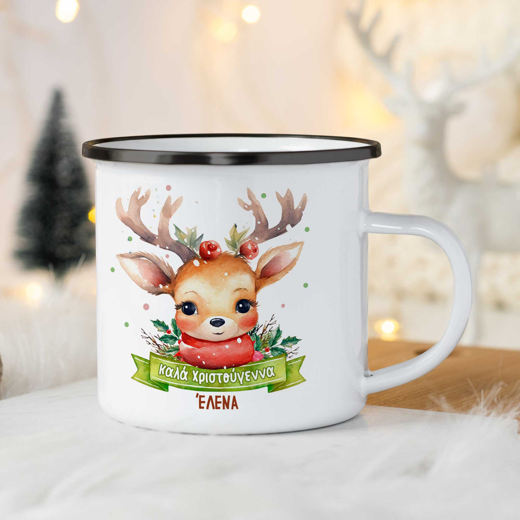 Christmas Deer - Christmas S/Steel Enamel Mug