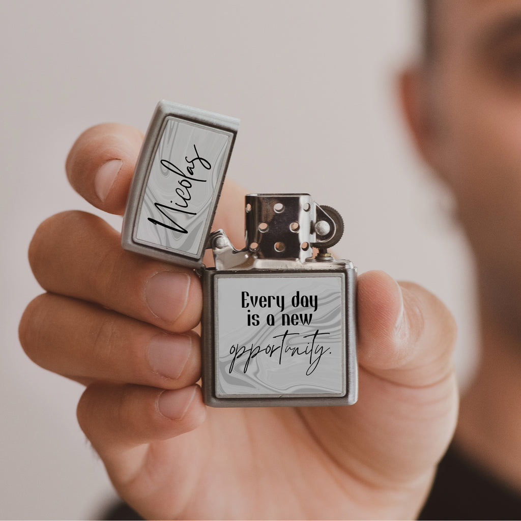 Every Day Is A New Opportunity - Silver Metallic Lighter