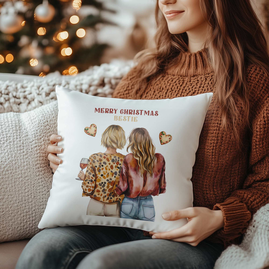 Merry Christmas Bestie - White Pillow