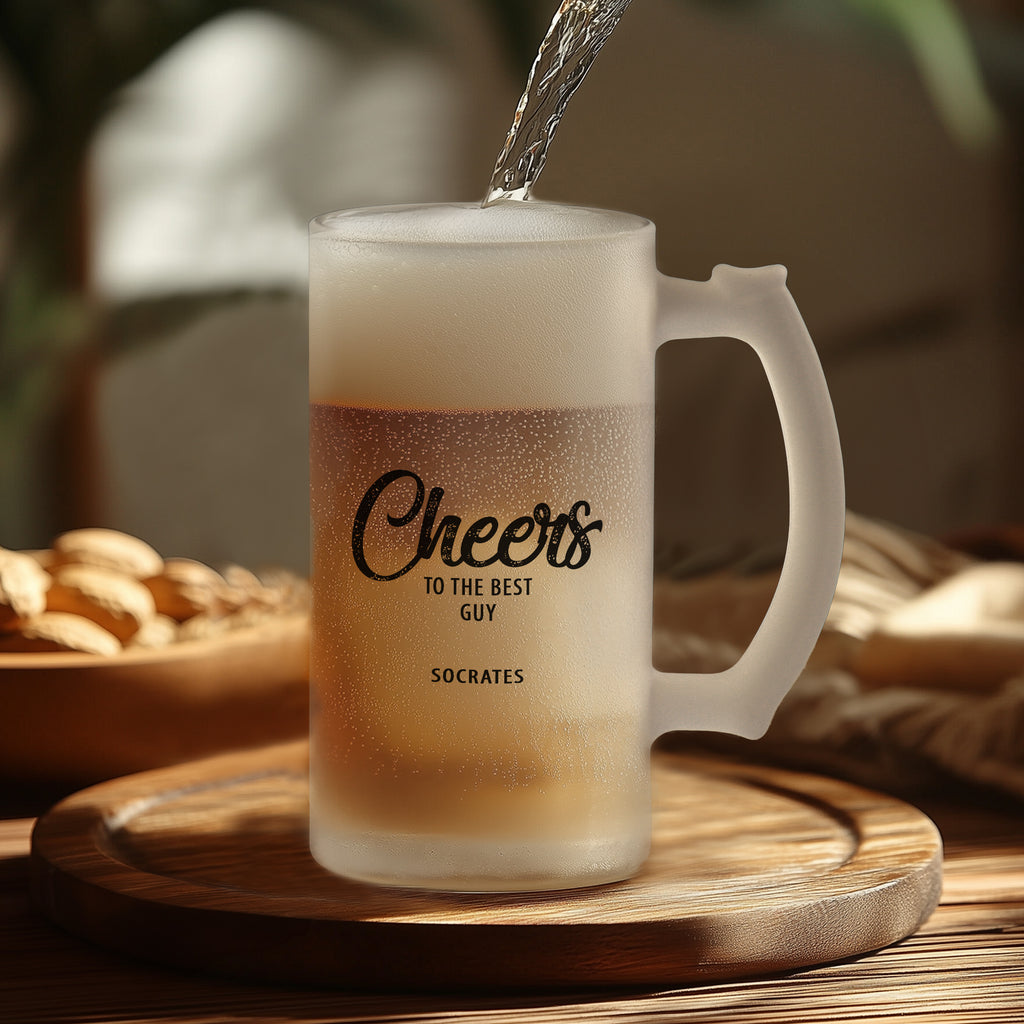 Cheers To The Best Guy - Frosted Beer Glass