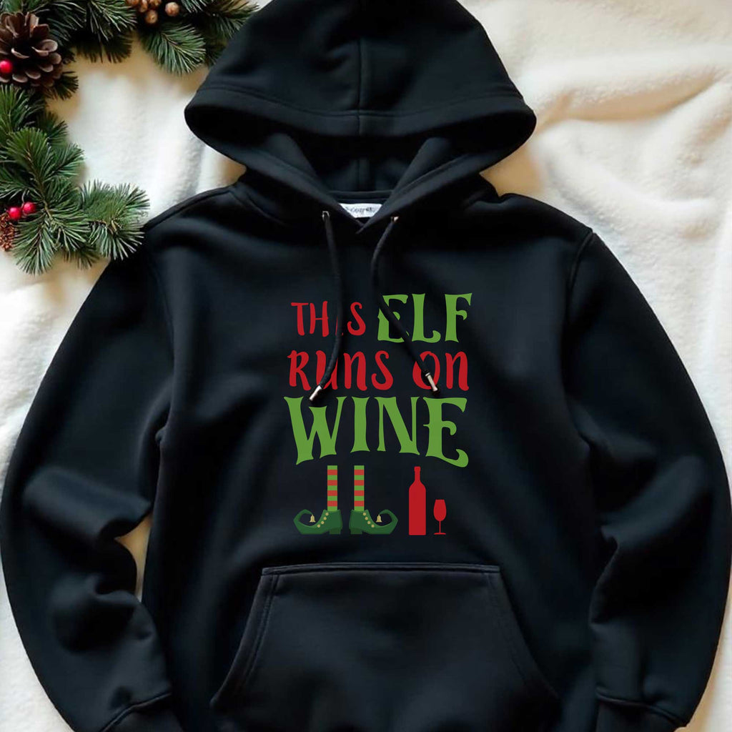 This Elf Runs On Wine - Hoodie