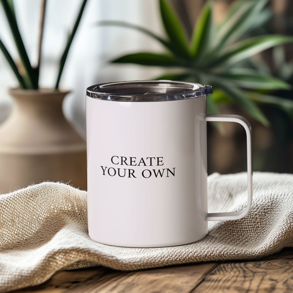 Create Your Own - White Stainless Steel Mug With Handle