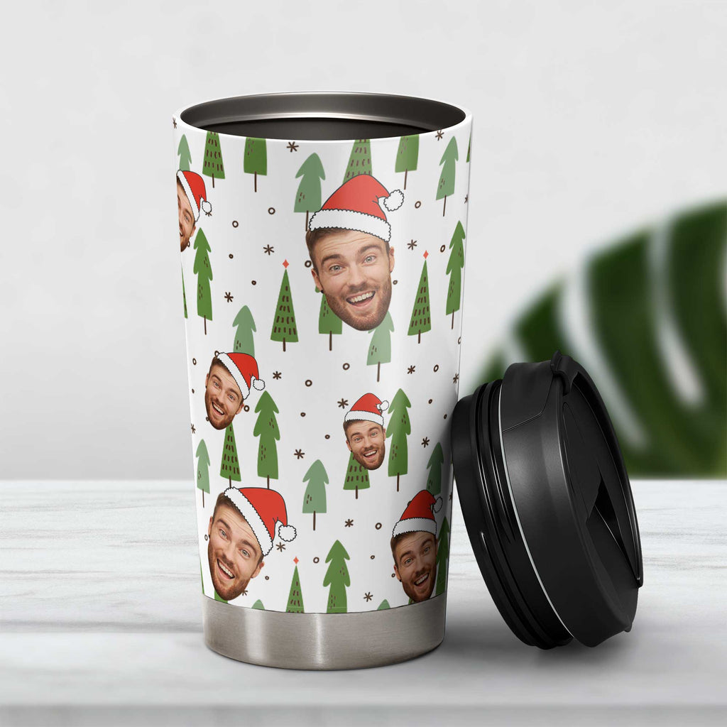 Christmas Photo Pattern - Stainless Steel Travel Mug