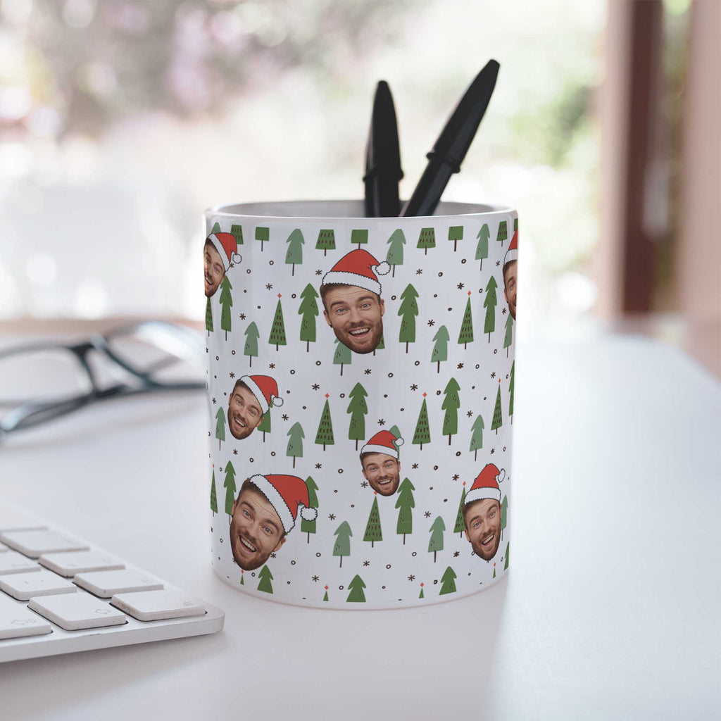 Christmas Photo Pattern - Ceramic Pencil Holder