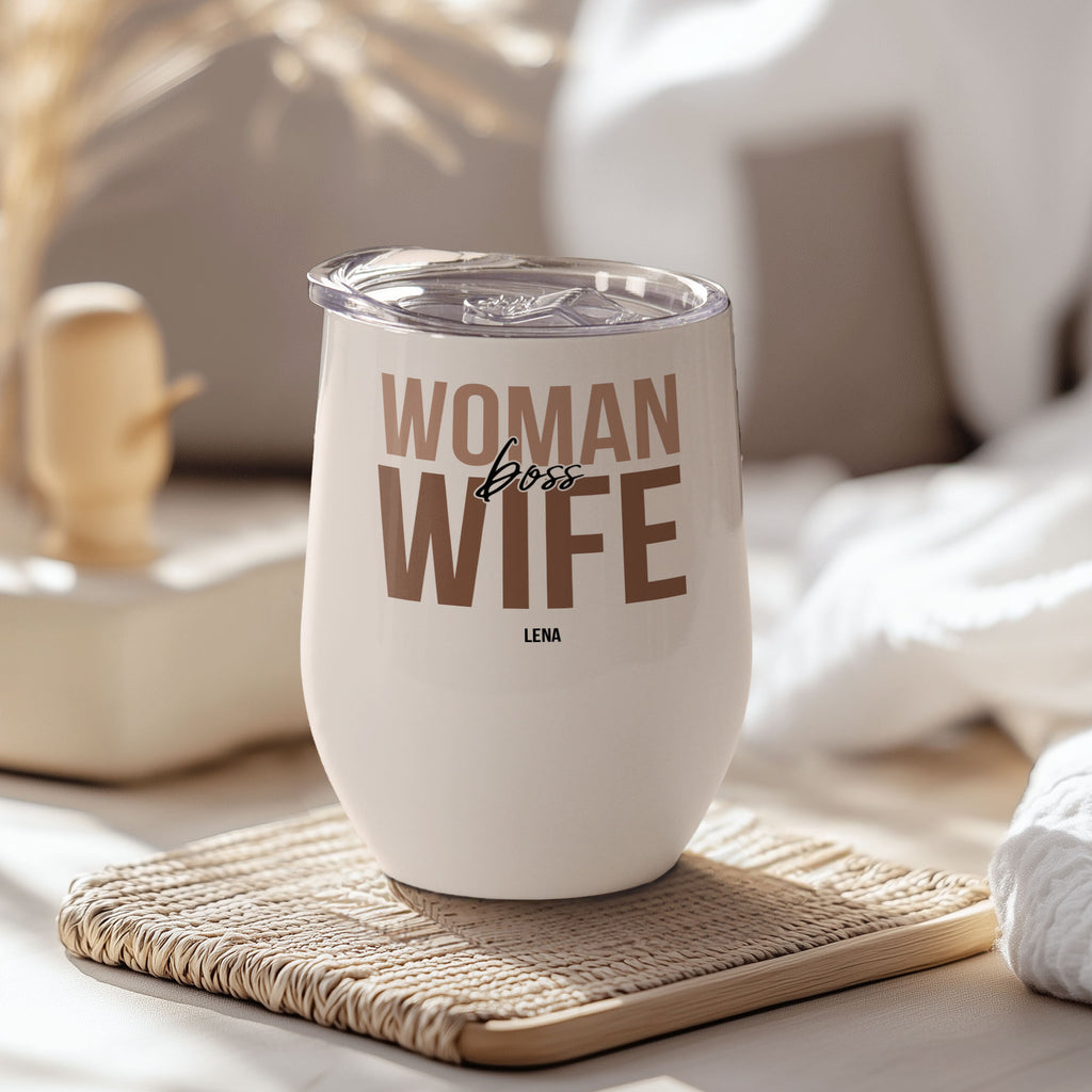 Boss Wife - Stainless Steel White Mug