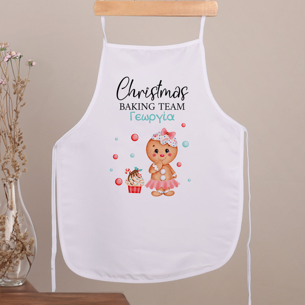 Christmas Baking Team Girl - Children's White Apron