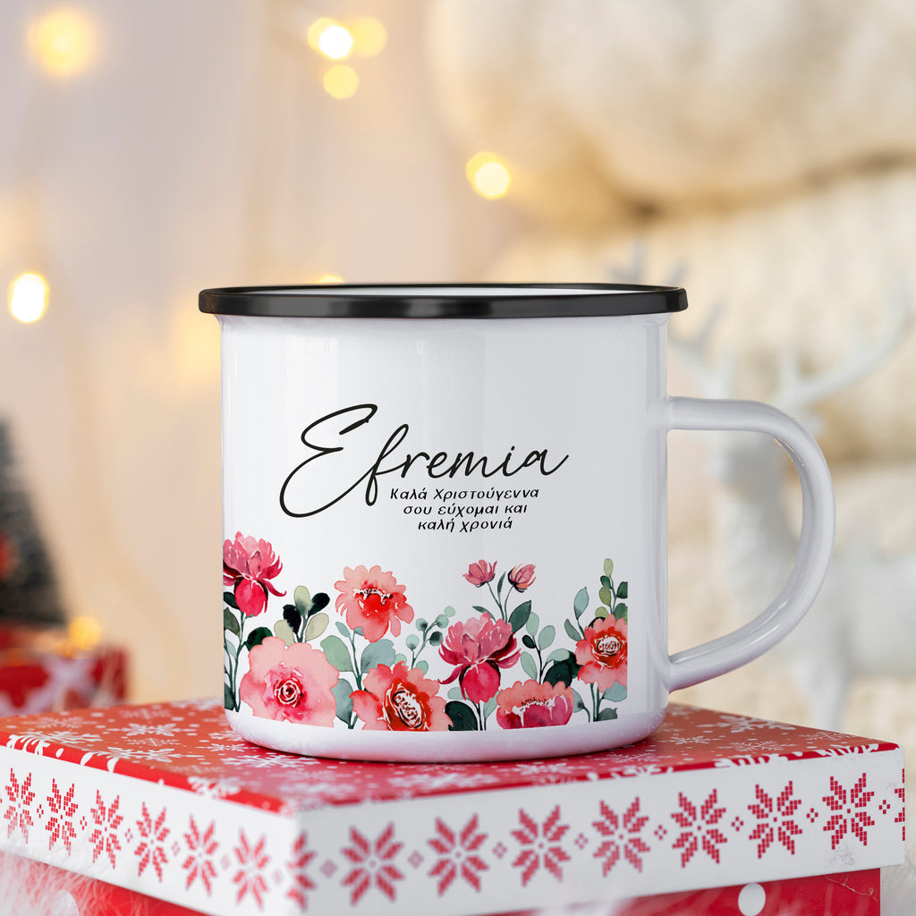 Christmas S/Steel Enamel Mug - Merry Christmas