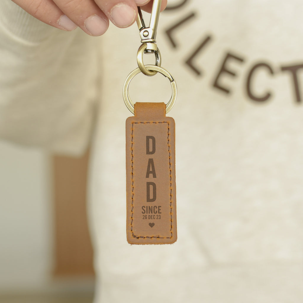 DAD - Engraved Leather Keyring