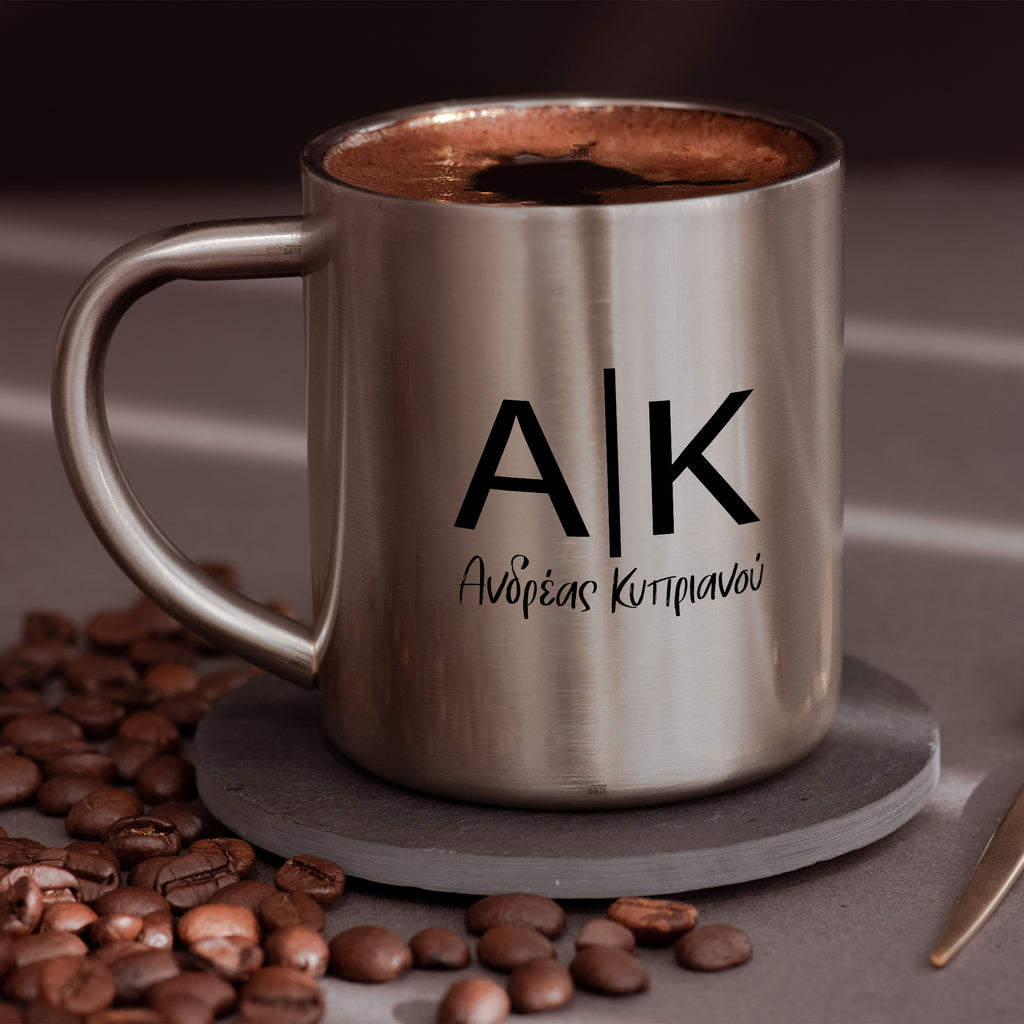 Initials & Name- Stainless Steel Coffee Mug