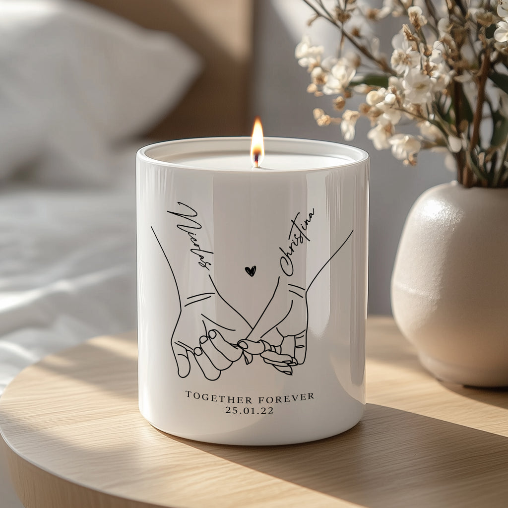 Together Forever - Ceramic Candle Holder With Scented Candle