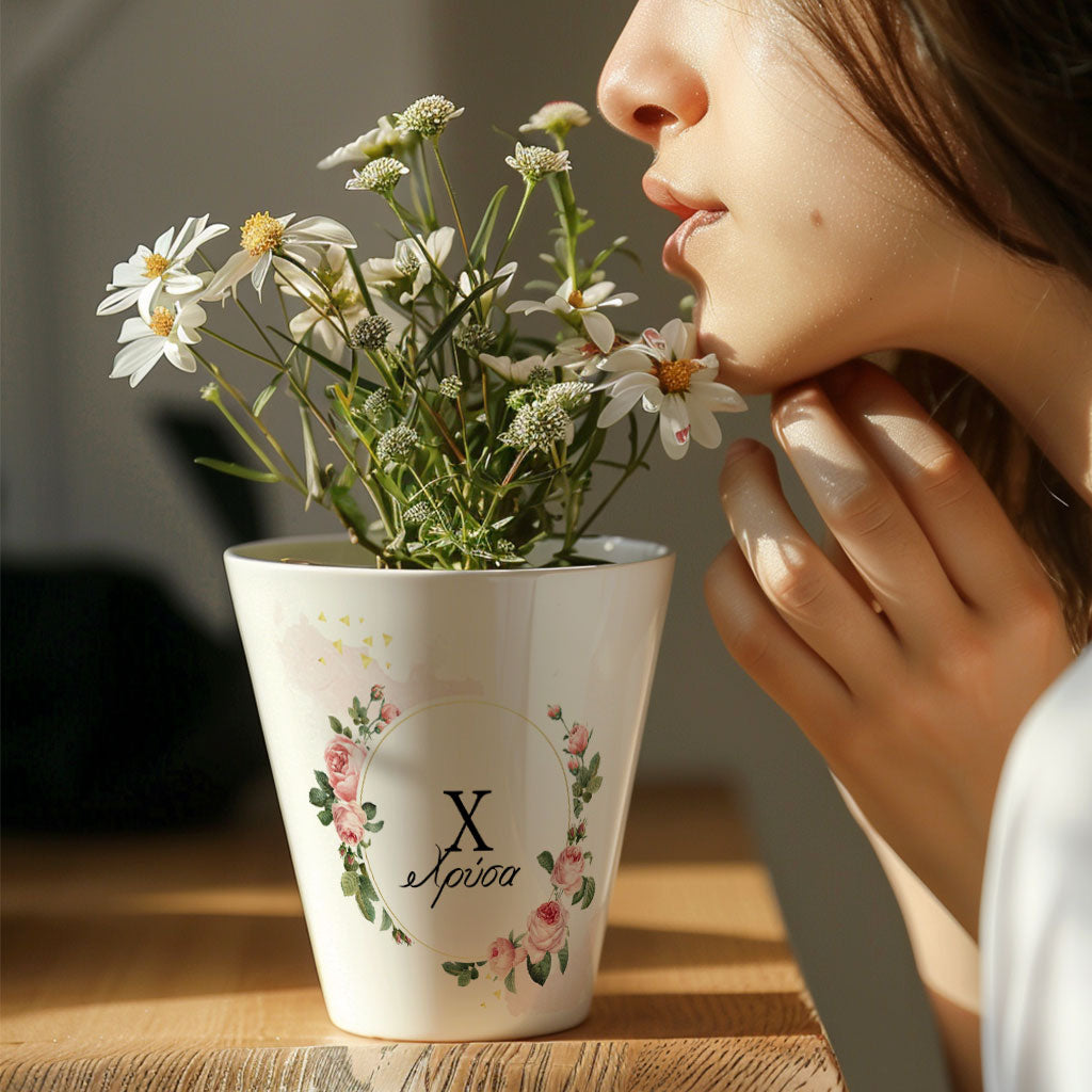 Flowers & Name - Flower Pot