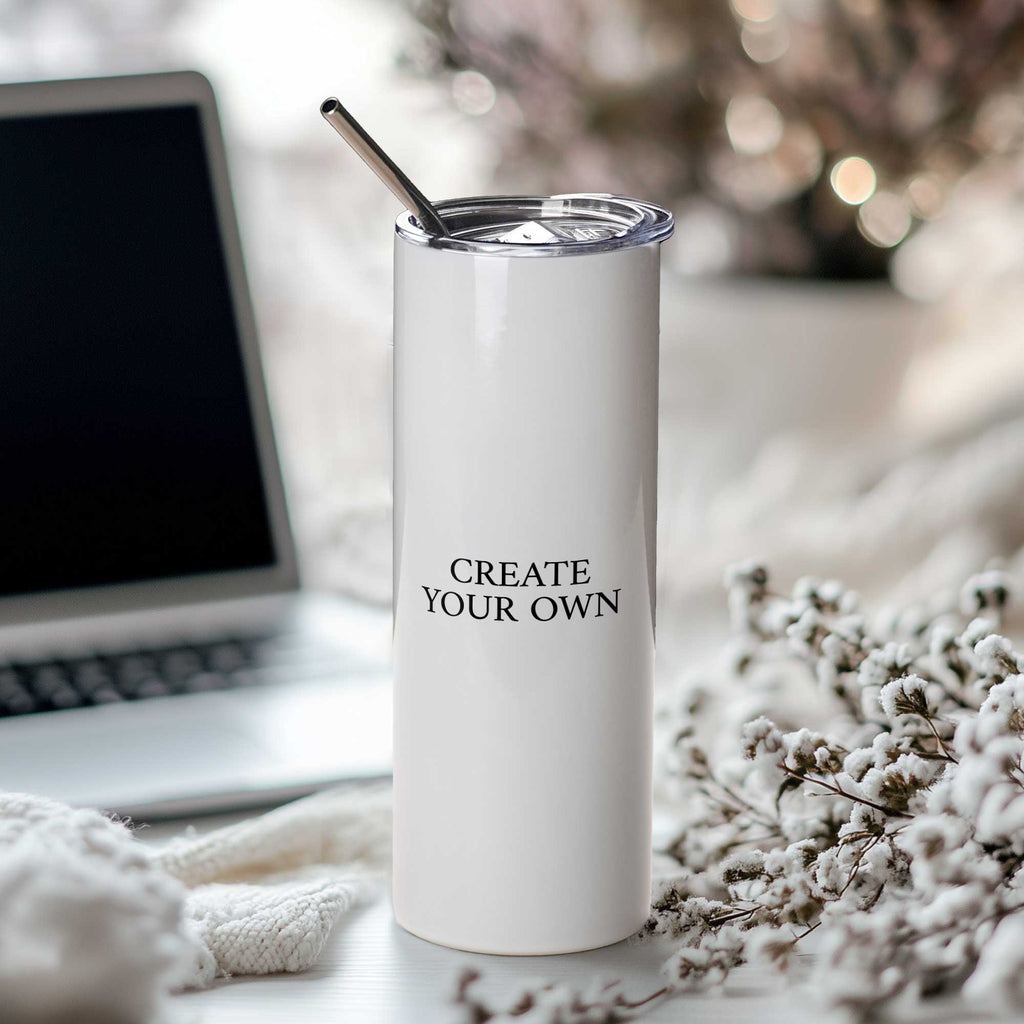 Stainless Steel Skinny Tumbler With Straw