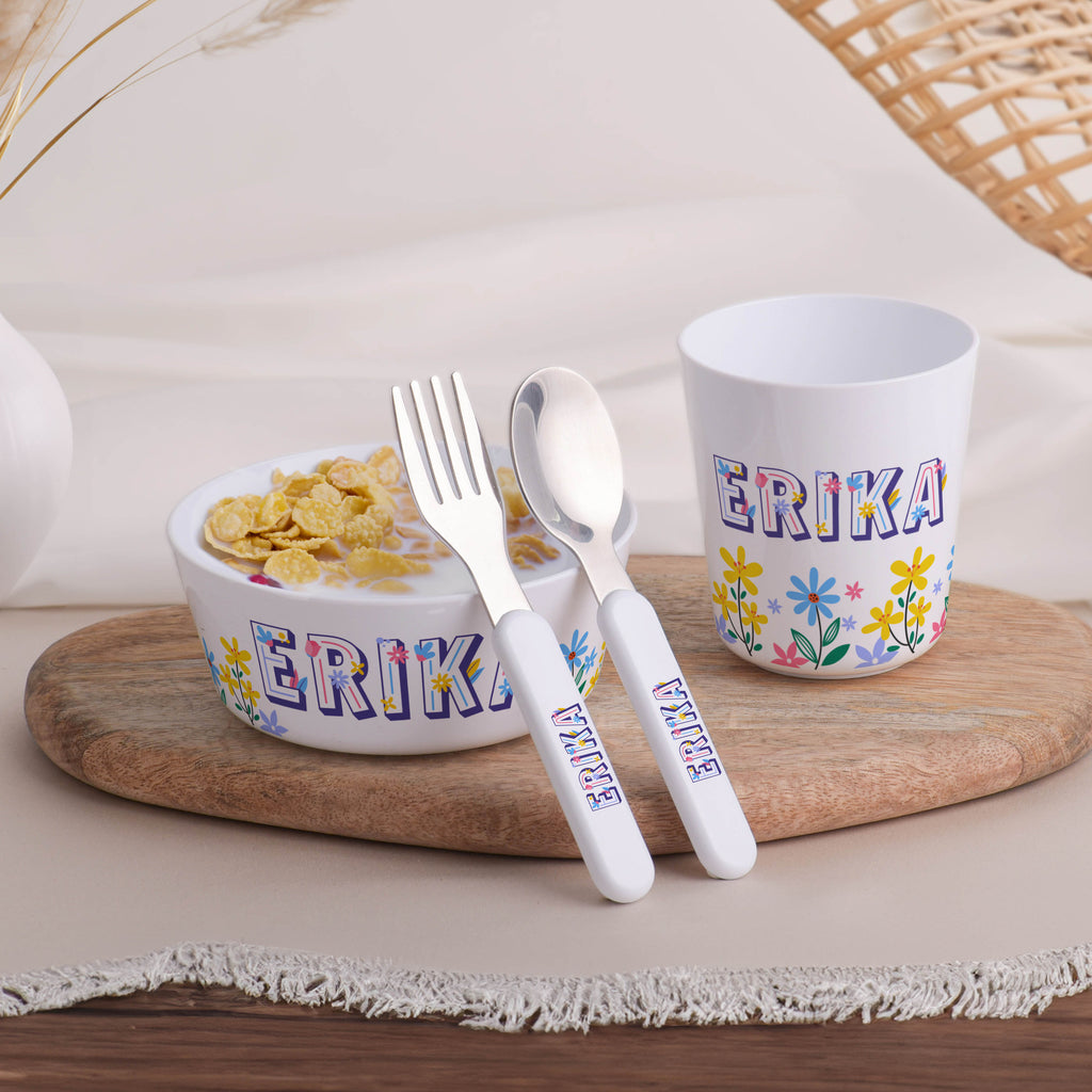 Little Treasures Mealtime Set - Flowers Letters