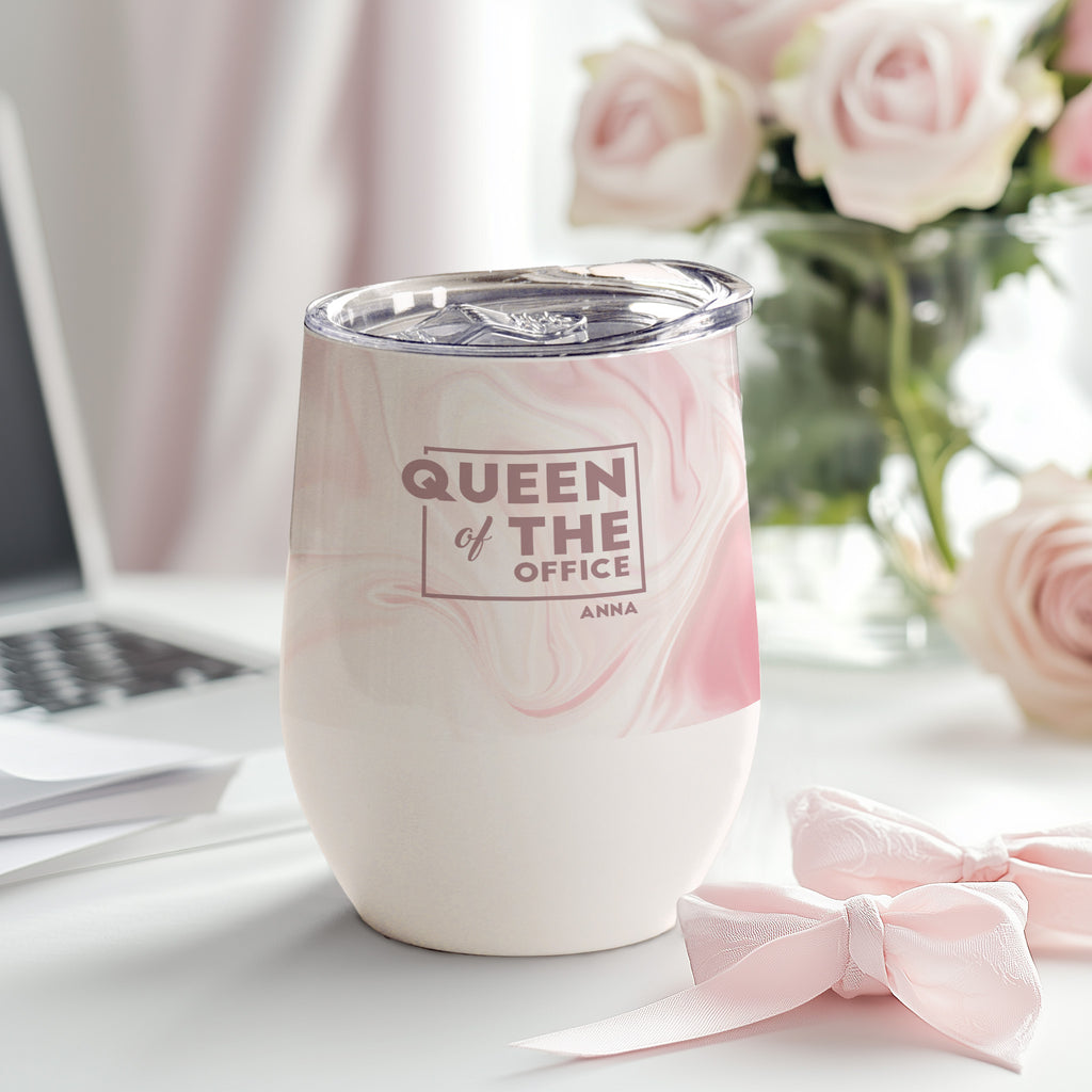 Queen Of The Office - Stainless Steel White Mug