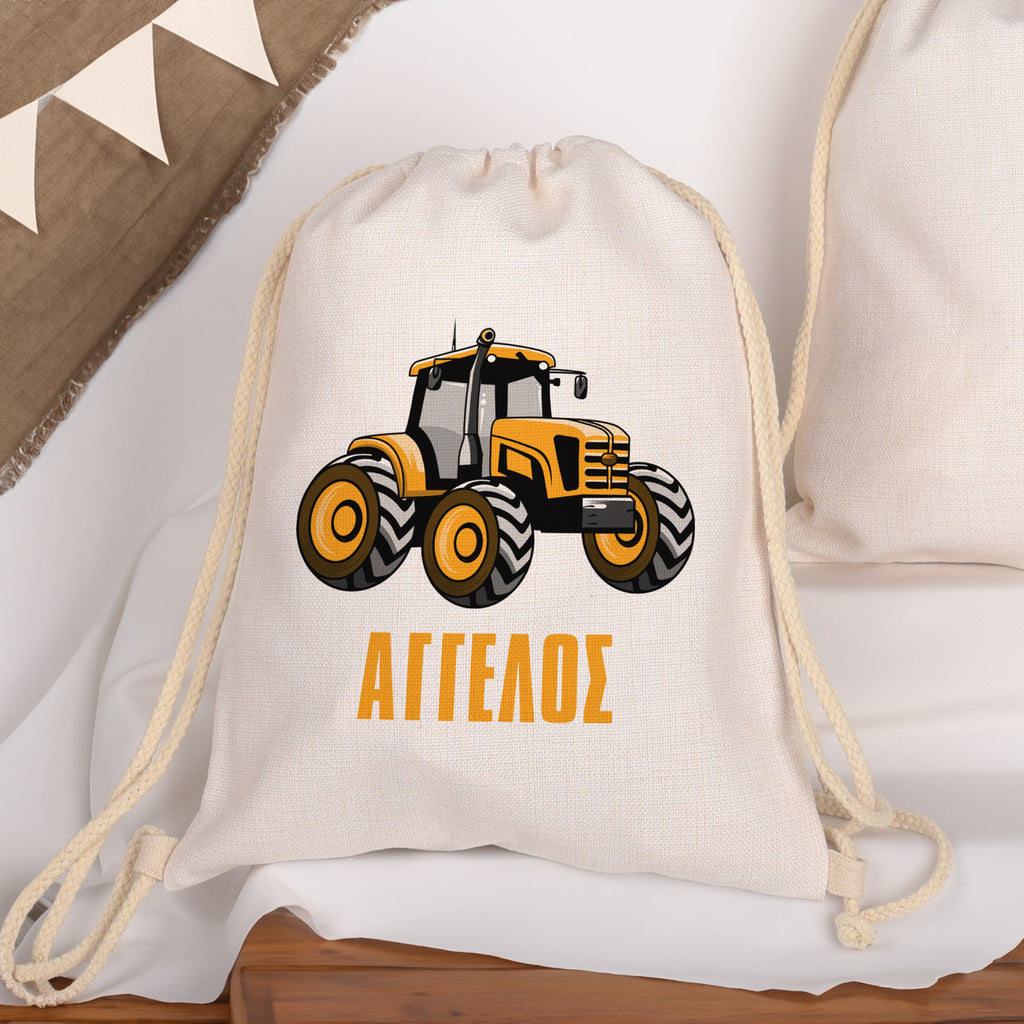 Tractor - Drawstring Bag Linen