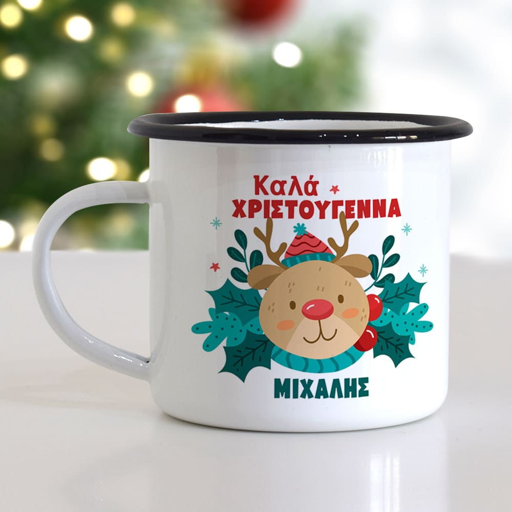 Rudolph - Christmas S/Steel Enamel Mug