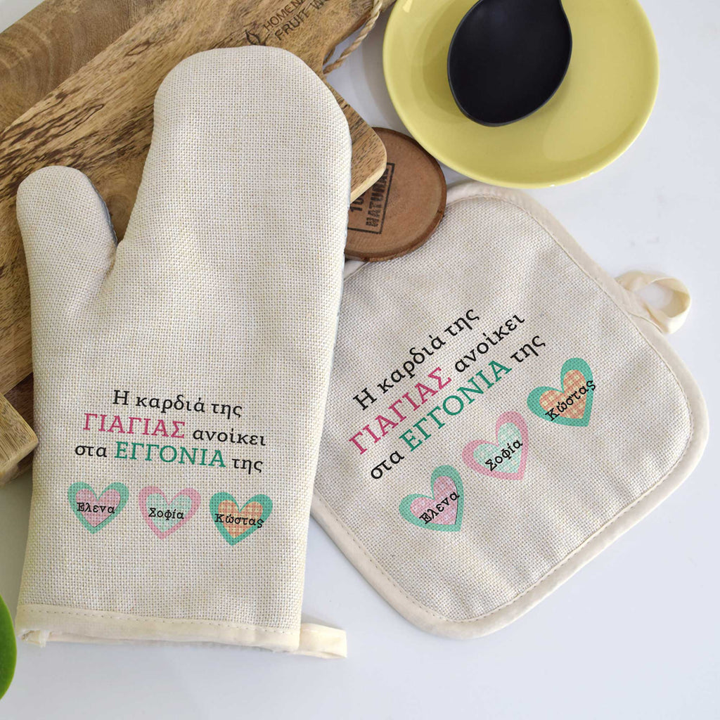 Grandma's Heart - Oven Mitt & Pot Holder