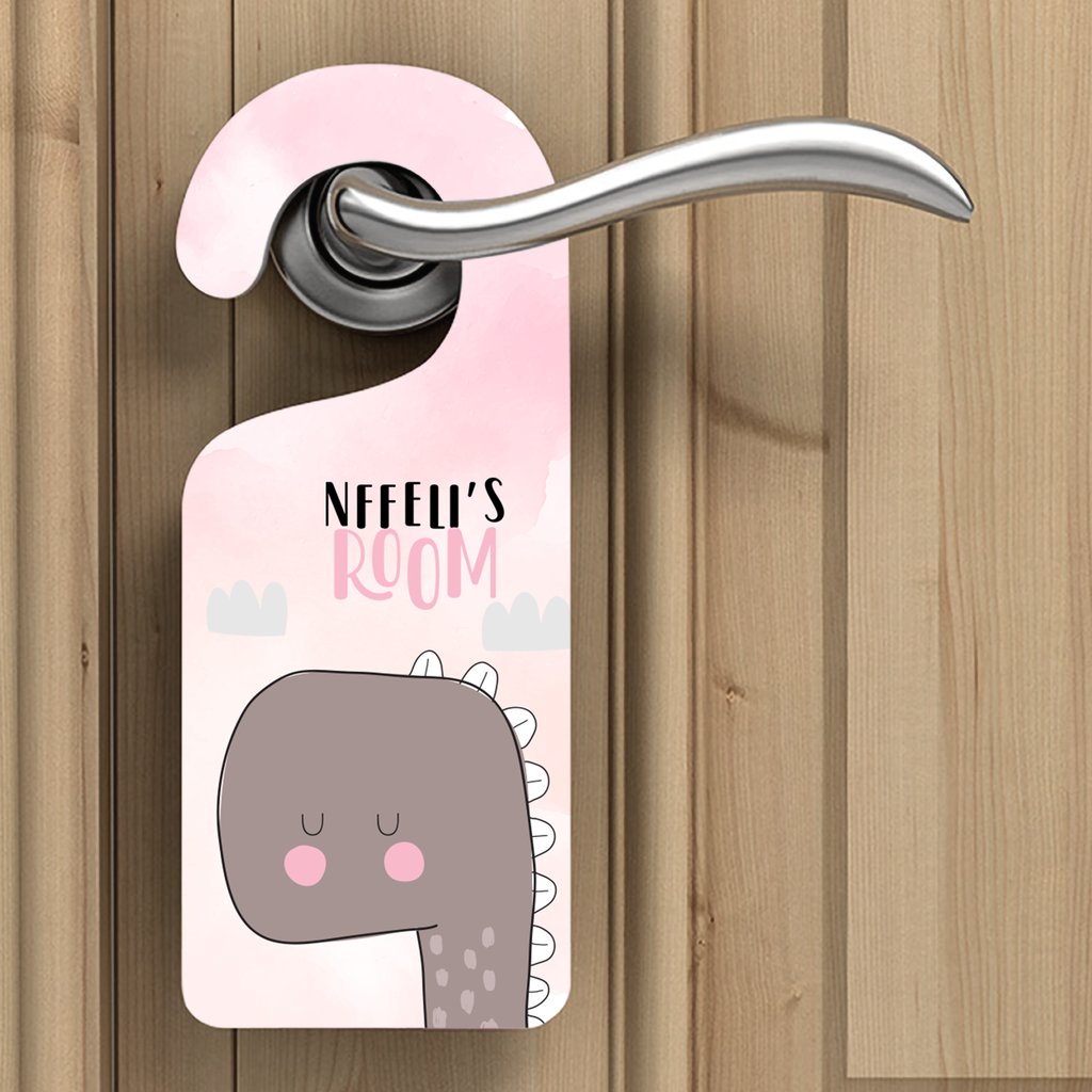 Pink Dino - Door Hanger