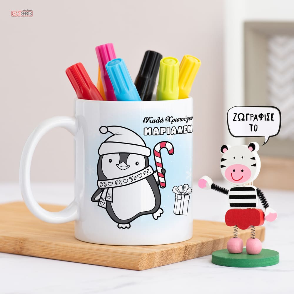 Penguin - Colour It! Children's Mugs with Markers