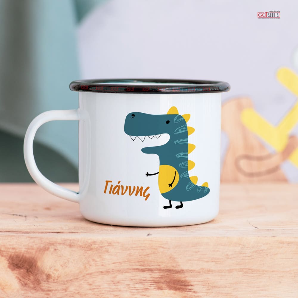 Green Dinosaur - Stainless Steel Enamel Mug