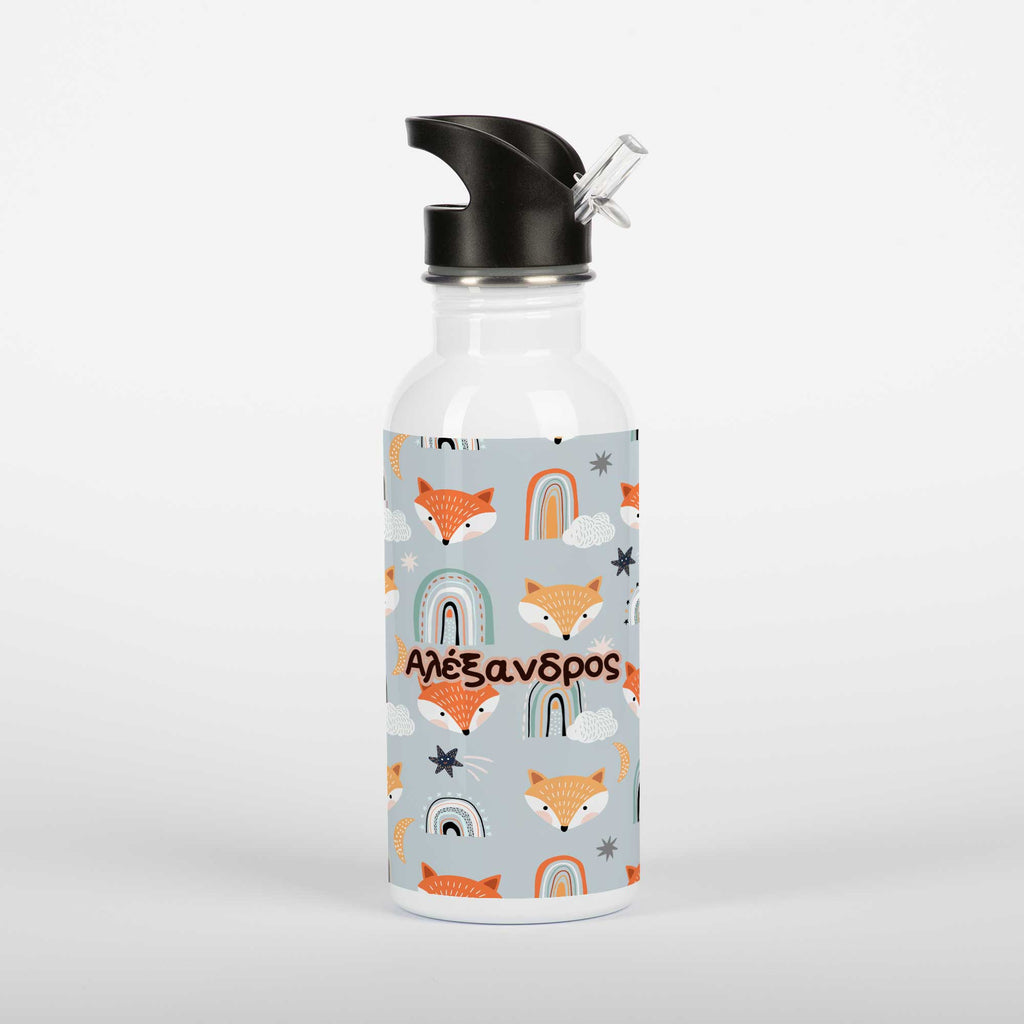 Cute Fox Pattern - Stainless Steel Water Bottle 600ml