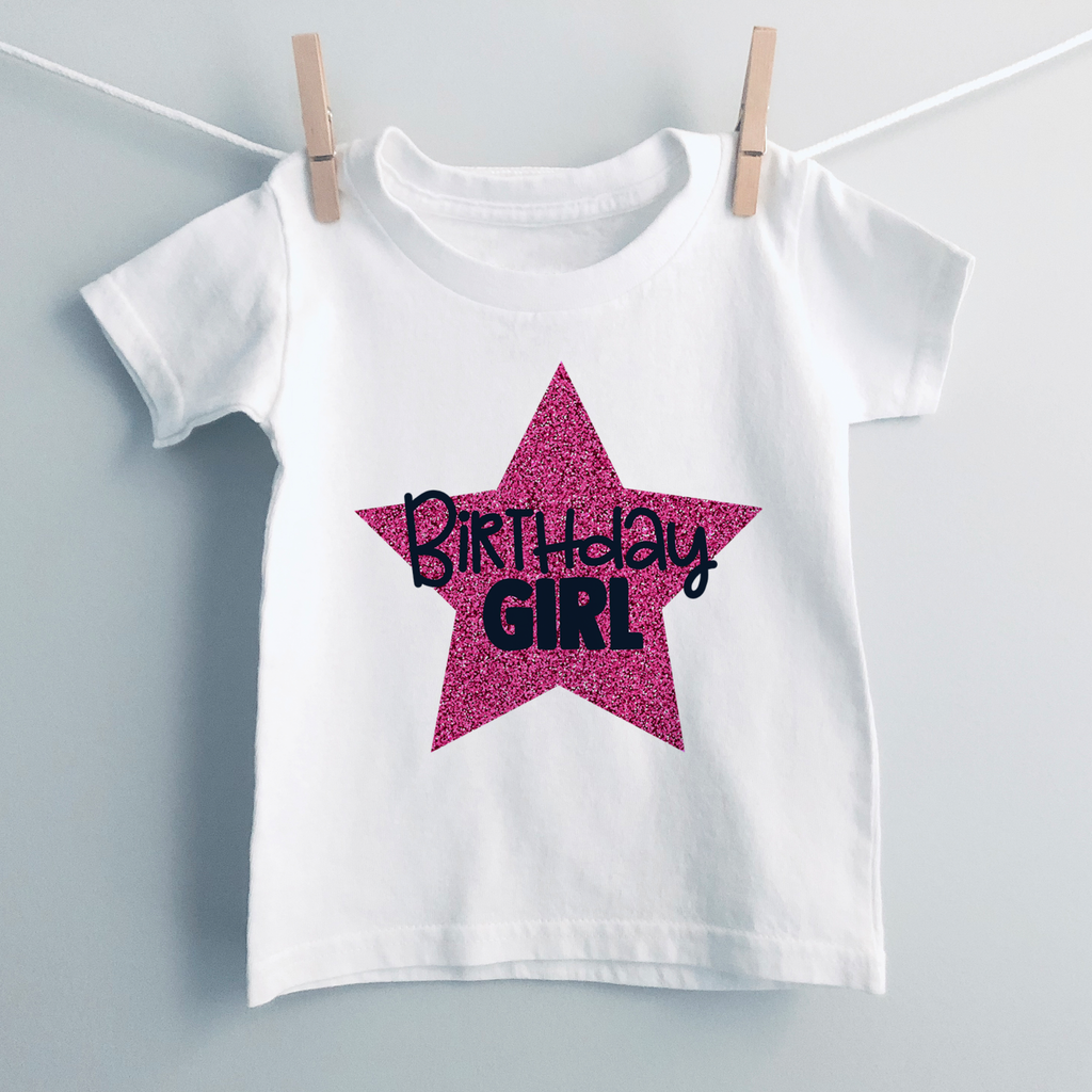 Birthday Girl Glitter Star T-Shirt